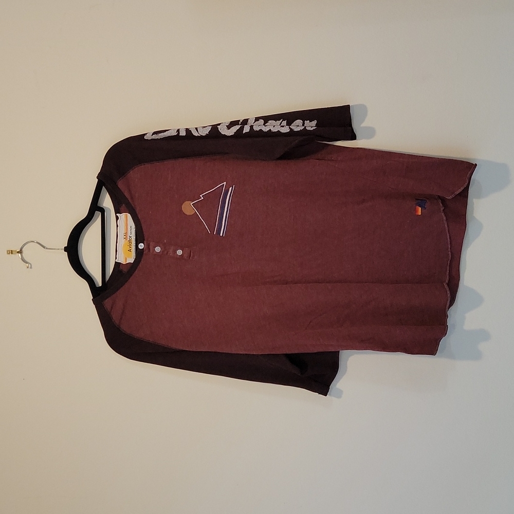 Aviator Nation Ski Chaser Henley - red xxl